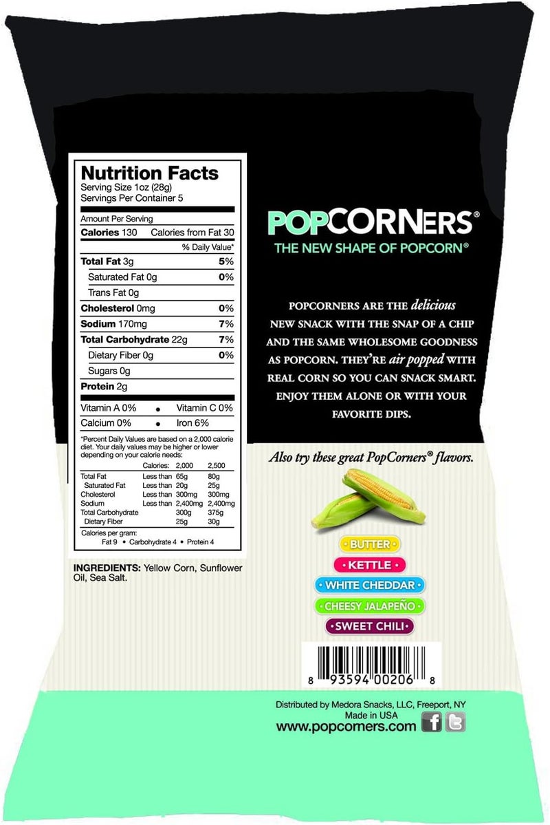 POPCORNERS Sea Salt Popped-Corn Snack, 142g - Image 2